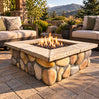 46″ Square Custom Stone Gas Fire Pit