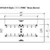 Warming Trends Crossfire H-Style Brass Gas Fire Pit Burners