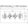 Warming Trends Crossfire Tree Style Brass Gas Fire Pit Burners - 7 Sizes