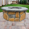 46" Octagon Custom Stone Gas Fire Pit