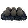 4" Thunder Gray Lite Stone Fire Balls - Set of 6