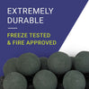 4" Matte Black Lite Stone Fire Balls - Set of 6