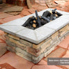 61″ x 31″ Rectangle Custom Stone Gas Fire Pit