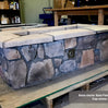 61″ x 31″ Rectangle Custom Stone Gas Fire Pit