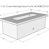 61″ x 31″ Rectangle Custom Stone Gas Fire Pit