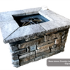 42" Square Custom Stone Gas Fire Pit