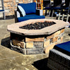 61″ x 42″ Rectagon Custom Stone Gas Fire Pit