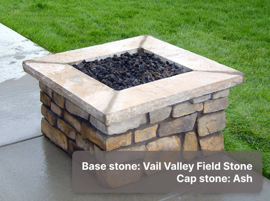 36″ Square Custom Stone Gas Fire Pit by Fire Pit Outfitter.