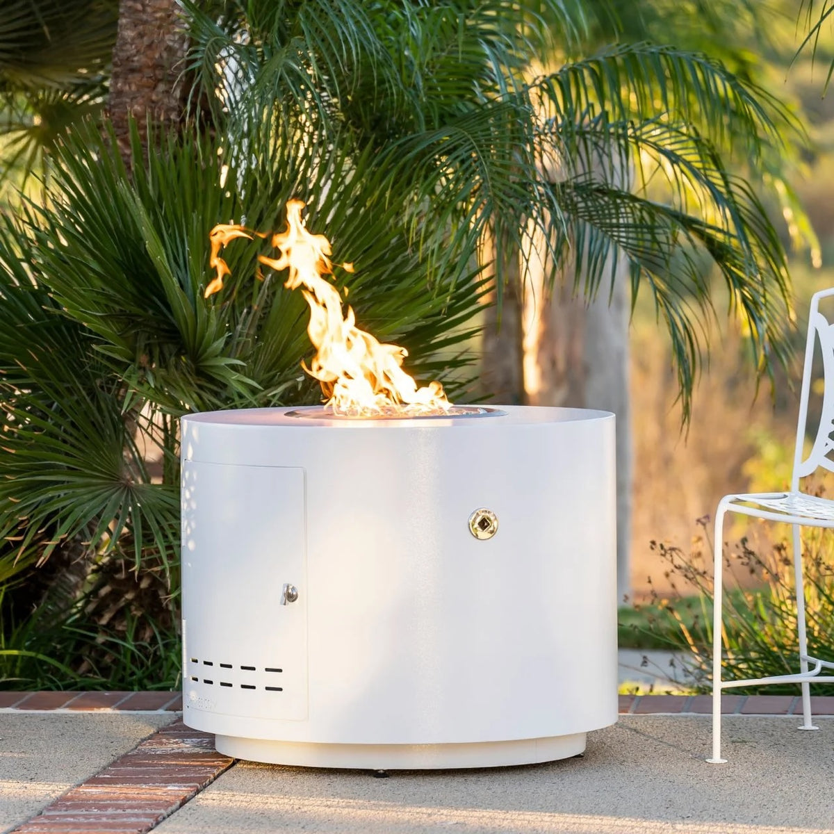 Beverly Powder Coated Steel Gas Fire Pit- Round (3 sizes)