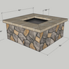 42" Square Custom Stone Gas Fire Pit