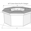 42″ Octagon Custom Stone Gas Fire Pit