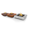 Cabo Powder Coat Steel Gas Fire Pit- Square (3 sizes)