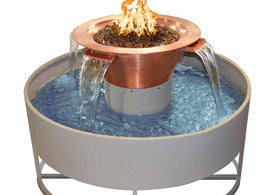 Olympia 60″ Round Fire Pit and 4 Way Water Feature