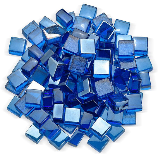 Pacific Blue Luster Cubes Fire Glass 2.0