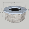 36″ Octagon Custom Stone Gas Fire Pit