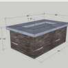 48″ x 30″ Rectangle Custom Stone Gas Fire Pit
