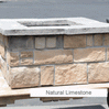 42" Square Custom Stone Gas Fire Pit