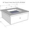 46″ Square Custom Stone Gas Fire Pit