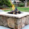 42" Square Custom Stone Gas Fire Pit