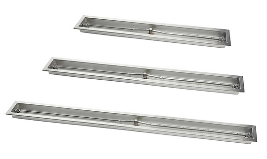 96" Stainless Steel Trough Burner with pan