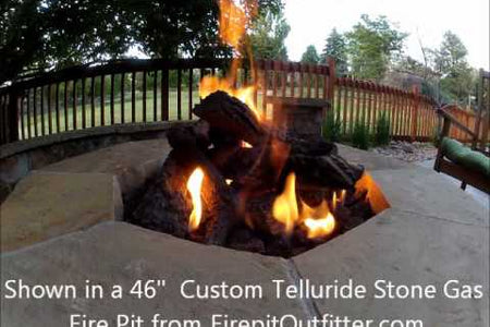 46" Octagon Custom Stone Gas Fire Pit