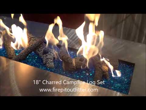 18" Charred Campfire Outdoor Log Set
