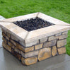 36″ Square Custom Stone Gas Fire Pit