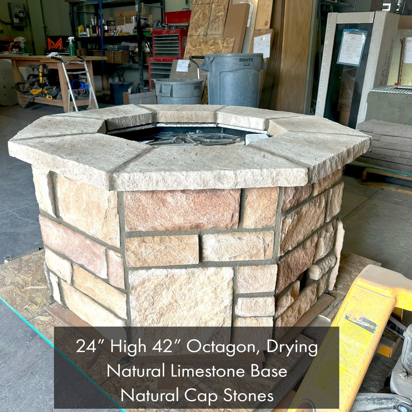 42″ Octagon Custom Stone Gas Fire Pit