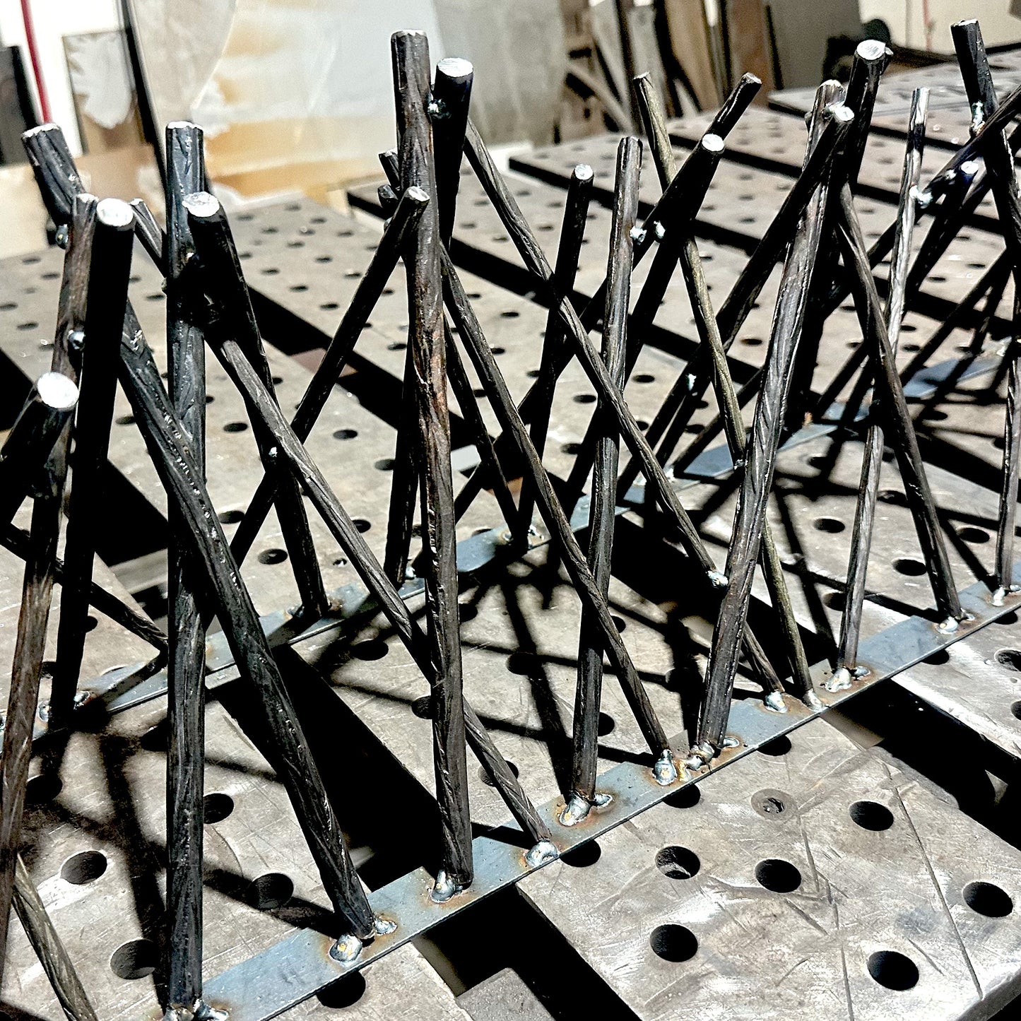 48" Linear Fire Twig Sculpture
