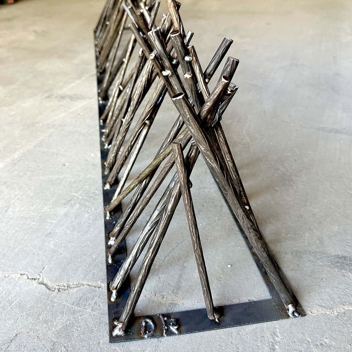 48" Linear Fire Twig Sculpture