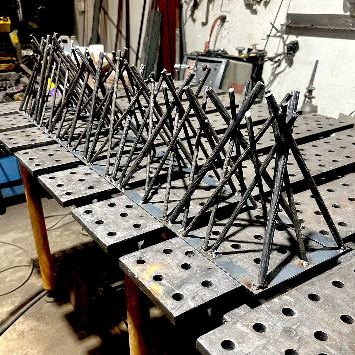 48" Linear Fire Twig Sculpture