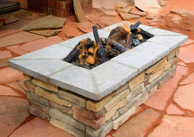 61″ x 31″ Rectangle Custom Stone Gas Fire Pit