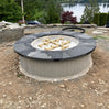 Circular Ready to Finish Fire Pit with Warming Trends Crossfire Burner