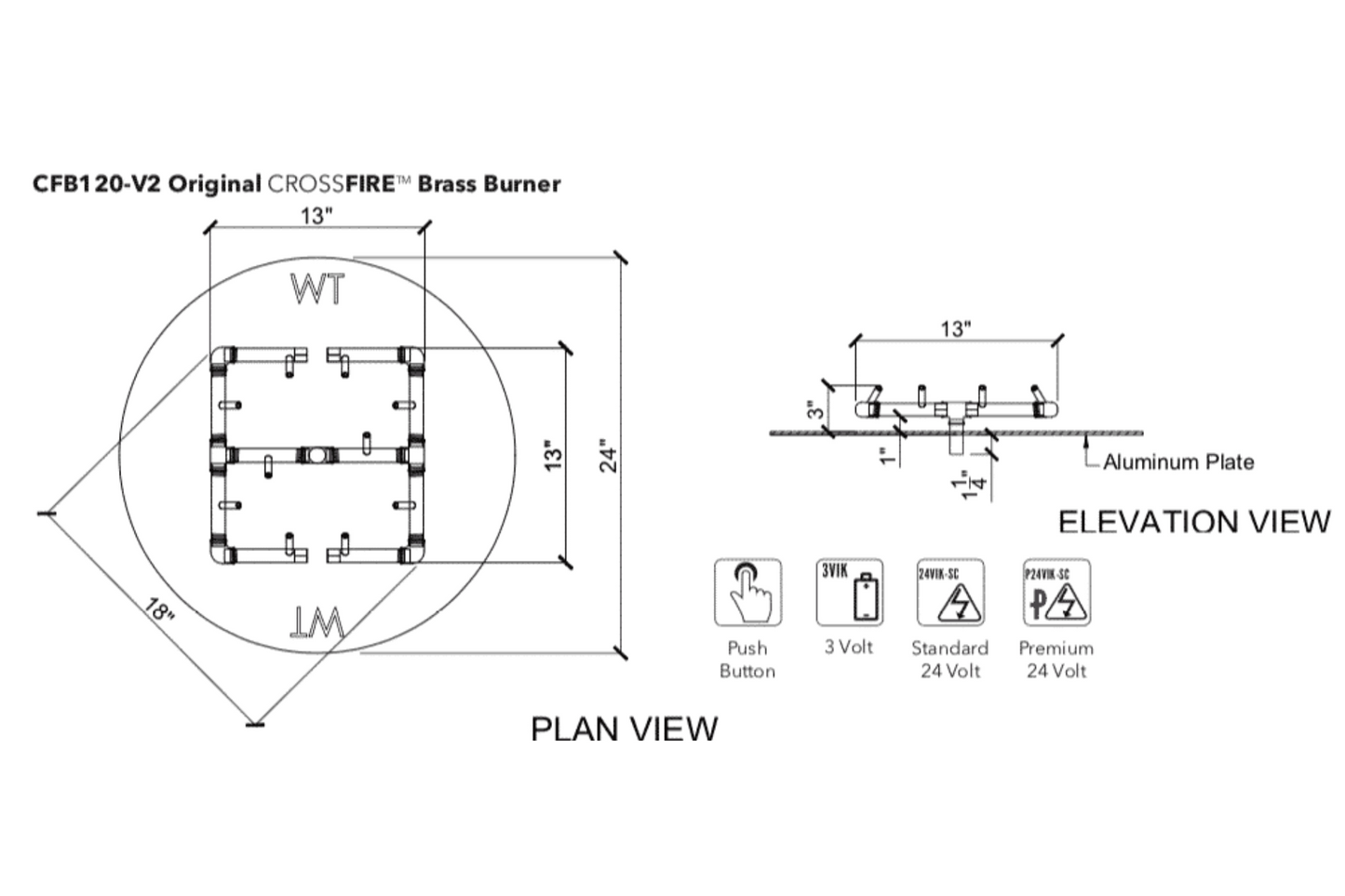 120K BTU Warming Trends Crossfire Burner