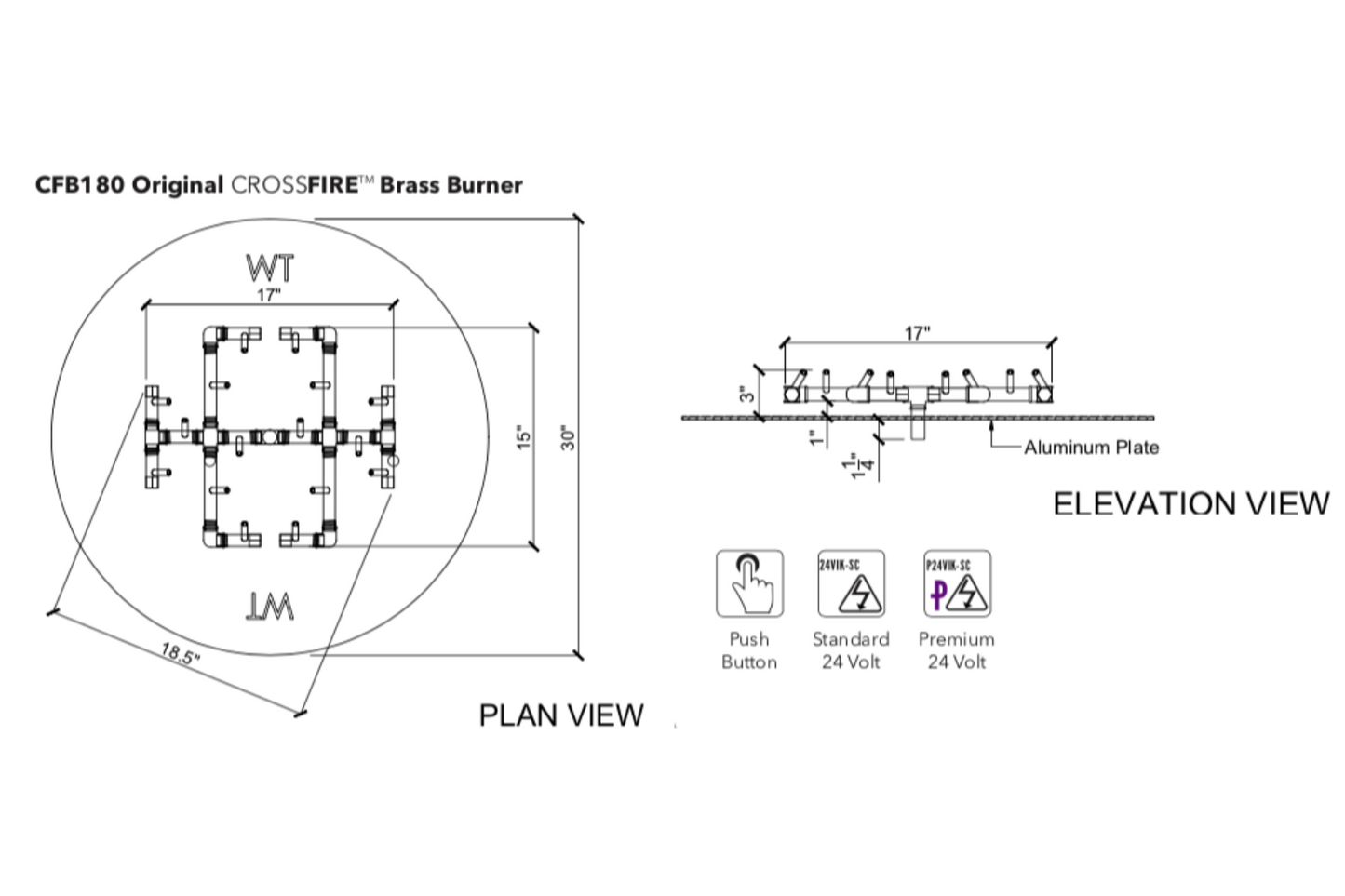 180K BTU Warming Trends Crossfire Burner