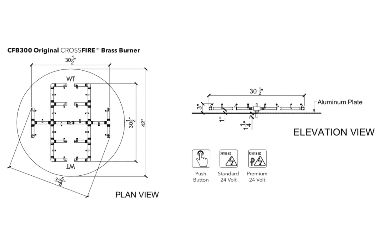 300K BTU Warming Trends Crossfire Burner System, 42″ Pan