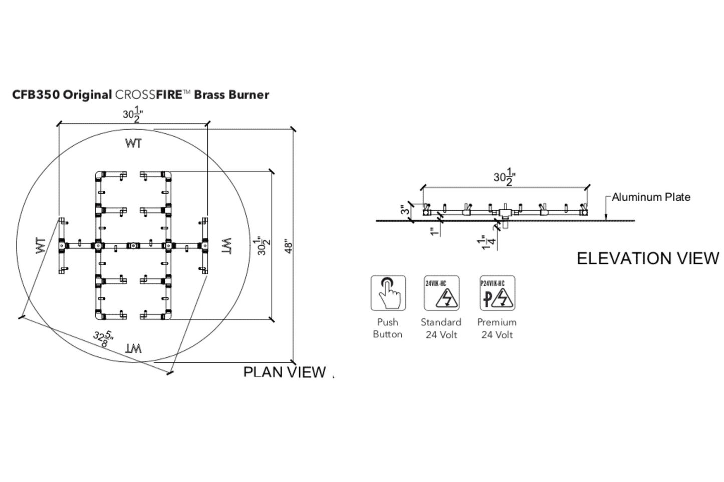 350K Warming Trends BTU Crossfire Burner