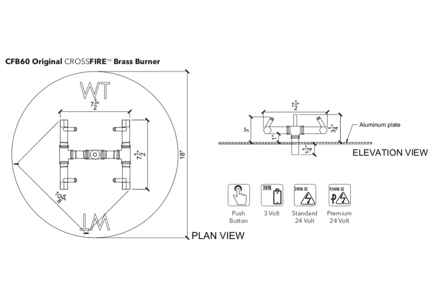 60K BTU Warming Trends Crossfire Burner