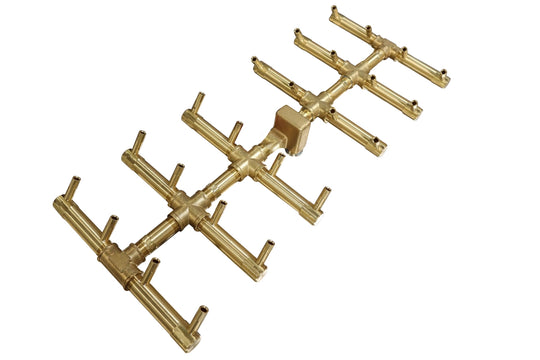 Warming Trends Crossfire Double Tree Style Brass Gas Fire Pit Burners