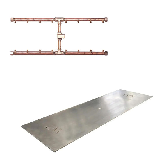 Warming Trends Crossfire H-Style Brass Gas Fire Pit Burners - 5 Sizes