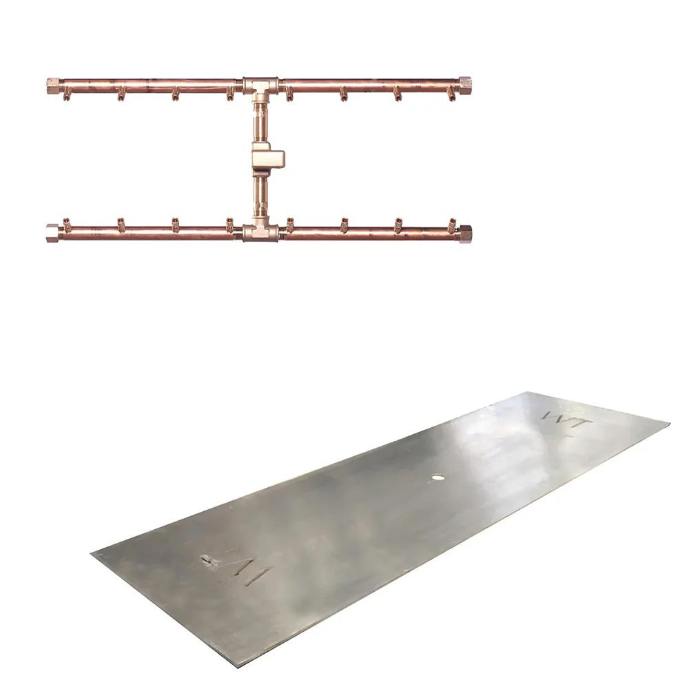 Warming Trends Crossfire H-Style Brass Gas Fire Pit Burners - 5 Sizes