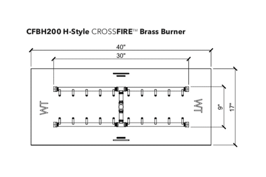 Warming Trends Crossfire H-Style Brass Gas Fire Pit Burners