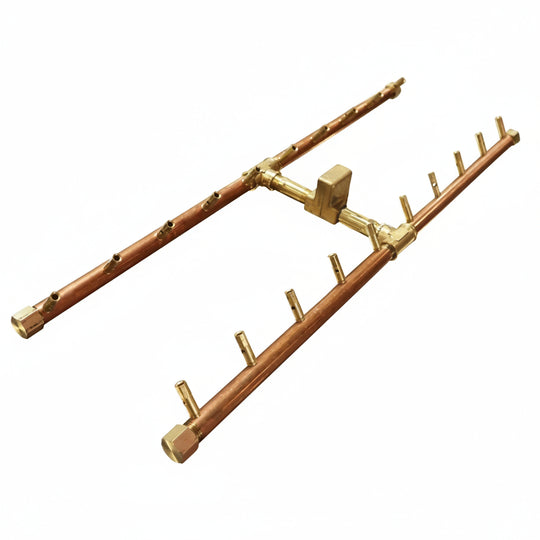 Warming Trends Crossfire H-Style Brass Gas Fire Pit Burners - 5 Sizes