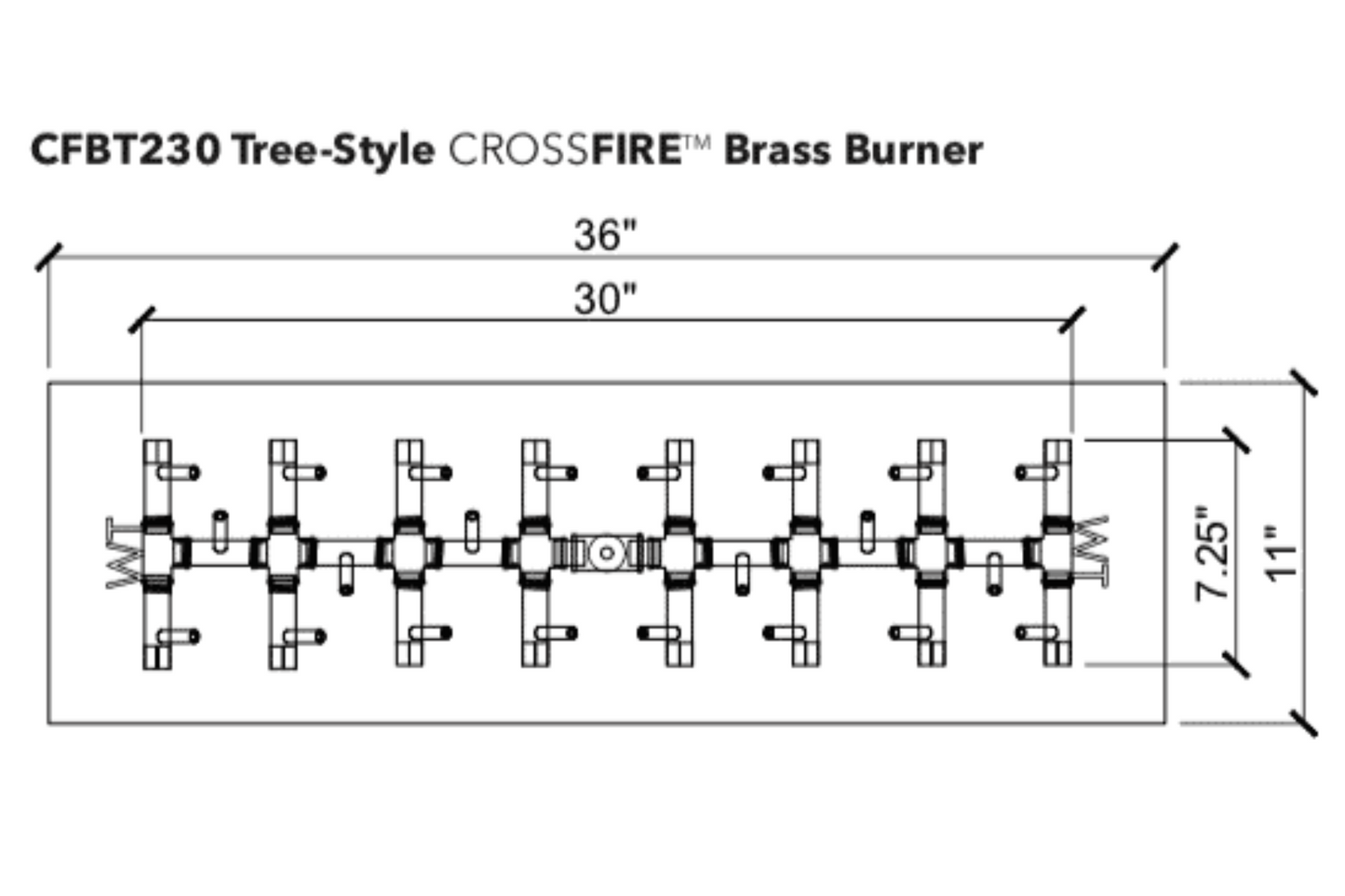 Warming Trends Crossfire Tree Style Brass Gas Fire Pit Burners