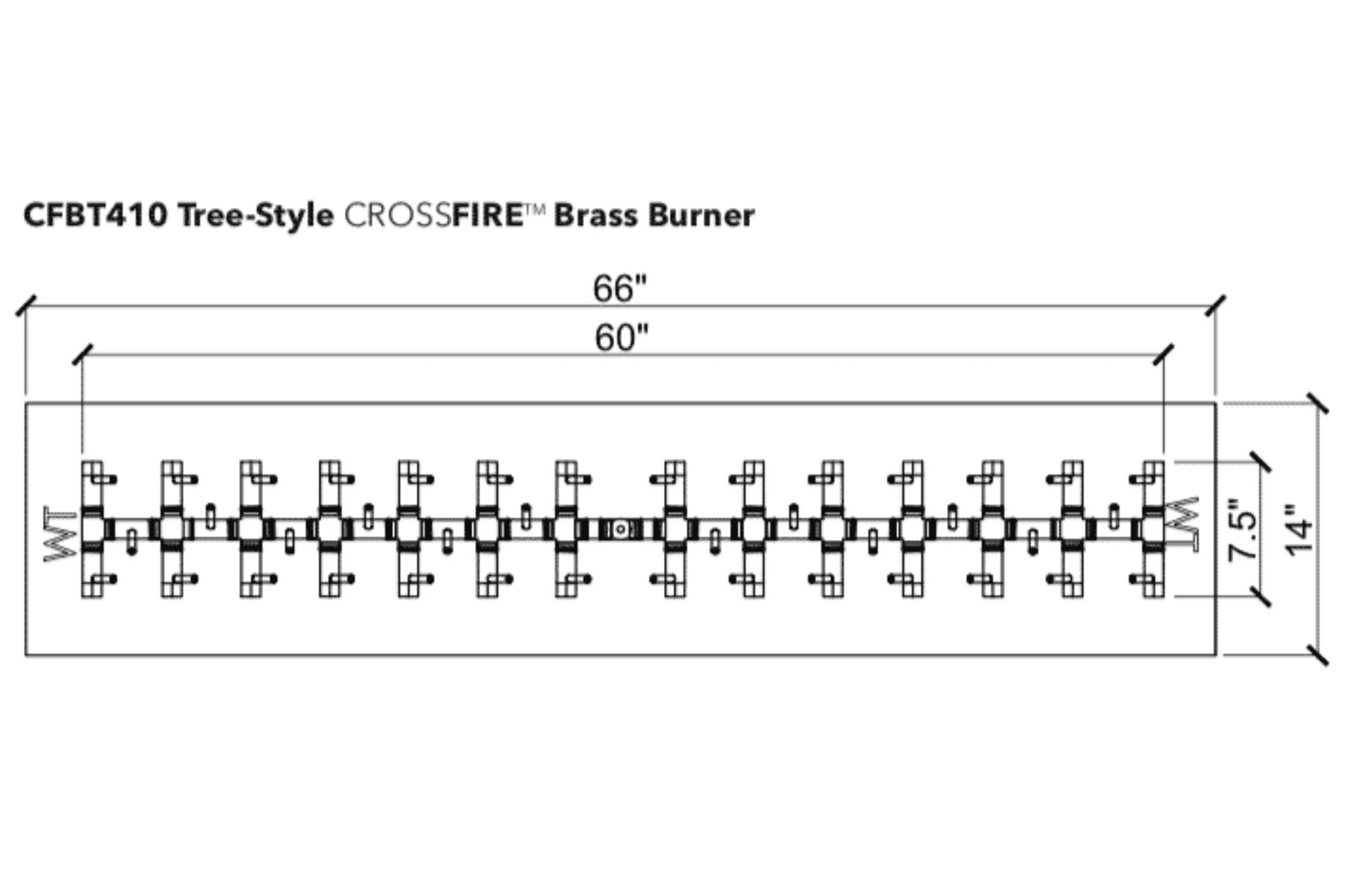 Warming Trends Crossfire Tree Style Brass Gas Fire Pit Burners