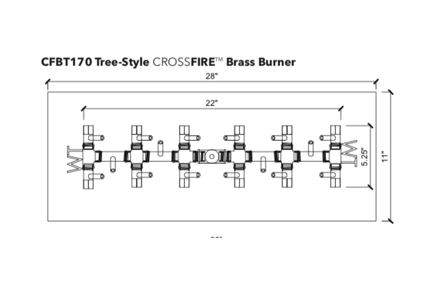 Warming Trends Crossfire Tree Style Brass Gas Fire Pit Burners