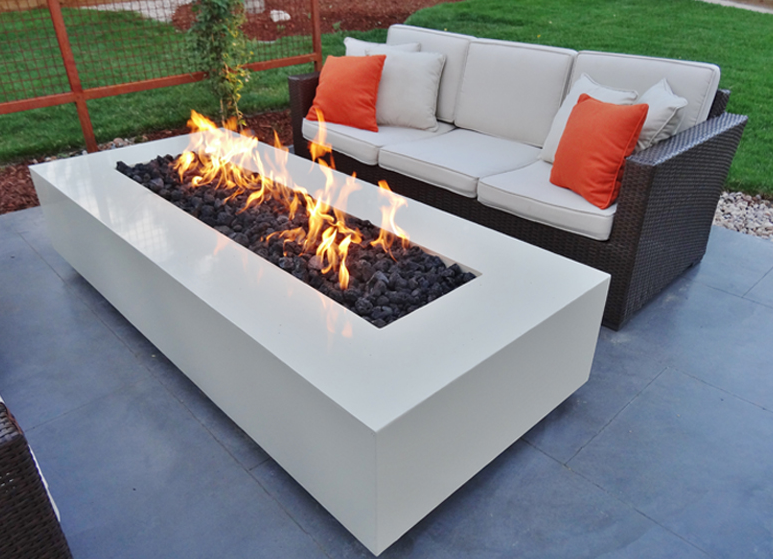 Coronado Steel gas fire pit, 60" white