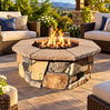 46" Octagon Custom Stone Gas Fire Pit