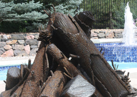 steel fire pit logs
