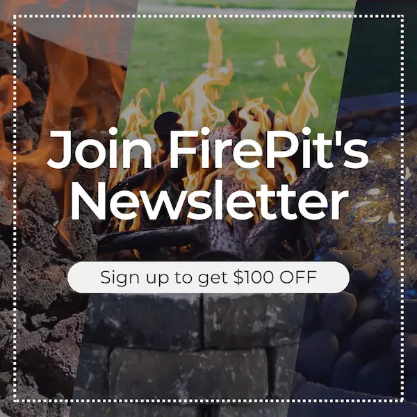 Firepit Outfitter graphic - Sign up to newsletter and receive $100 off.